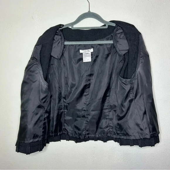 Plaza South Black Peplum Brocade Blazer Size 14 wide petite - Picture 2 of 8